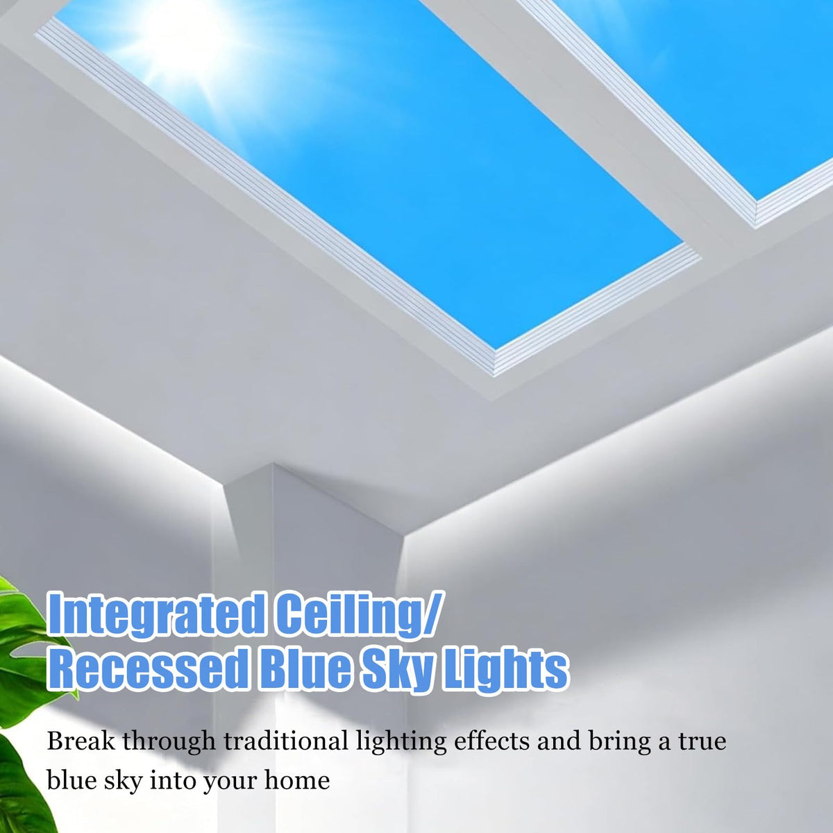 Artificial LED Clear Sky Light, Smart Blue Ceiling Lamp for Indoor EMBEDDED-62cm*122cm