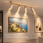 4 Light Yellow Travertine LED Ceiling Fixture with Wood Base 110V