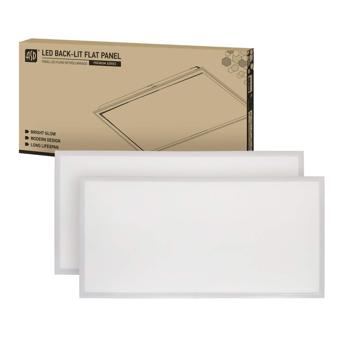 ASD 2x2 LED Flat Panel Light with Motion Sensor - 20/25/30W UL DLC | 3633LM 3500K-5000K 120-277V Dimmable 2x2 LED Light Drop Ceiling | Recessed Lay in Troffer Lights for Office 4 Pack