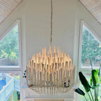Pendant Lights, Modern Chandelier Log Branch LED Pendant Lamps for Living Room Dining Table Loft Stair Duplex Villa Lustre Suspension Luminaire(White,3 Color_DIA80CM)