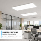 2x4 LED Flat Panel Light Surface Mount, 72W Ceiling Light, 9000 Lumens, 5CCT 3000K-6500K Selectable, 0-10V Dimmable, ETL Listed Light for Offices, Schools, Hospitals, Retail Stores (12 Pack)