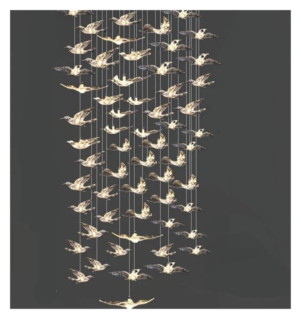 Modern Spiral Light Long Chandelier Luxury Living Room Lighting