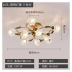 Vintage Flush Mount Ceiling Light Glass Shade Chandelier Antique Iron Metal Fixture,Practical