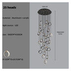Multi Ring Spiral Suspended Fixture Round Canopy Hanging Decor ,Classic