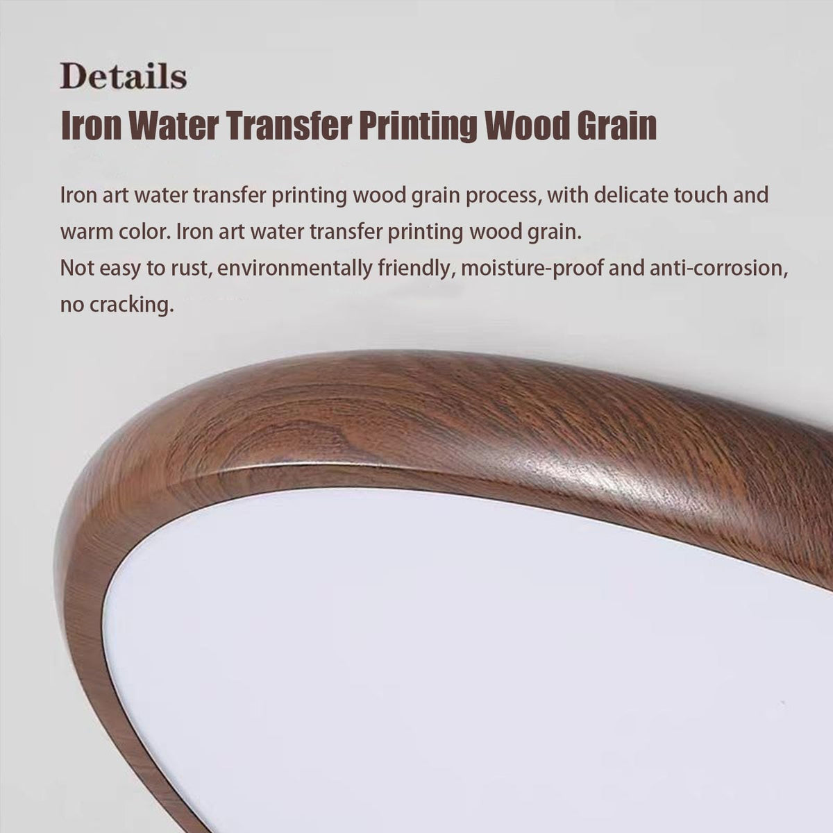 Walnut Ceiling Light, 3 Color Temp, Wall Switch, 1 Pack