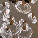 Pendant Lights, Luxury Round Loft Chandelier Design for Crystal Pendant Lamp for Living Room Indoor Lighting Fixtures Villa Staircase(28 Heads,White Light)