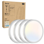 8PACK LED Flush Mount Ceiling Light Fixture, 3000K-4000K-6500K & 150W Equivalent Modern Kitchen Recessed Ceiling Lamp 24W 3200Lm 12Inch Closet Round Surface for Bathroom Laundry Bedroom Hallway