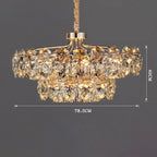 Pendant Lights, Modern Crystal Chandelier Living Room Home Decor Items Ceiling Led Light Decoration Lighting Lamps Pendant(Double Layer 78CM,Changeable)