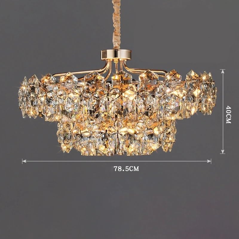 Pendant Lights, Modern Crystal Chandelier Living Room Home Decor Items Ceiling Led Light Decoration Lighting Lamps Pendant(Double Layer 78CM,Changeable)
