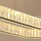 Nordic Modern Luxury K9 Crystal Chandelier Villa Gold Ceiling LED Steel Plate Living Room Minimalist Lighting Fixture(D 80m,White Light)