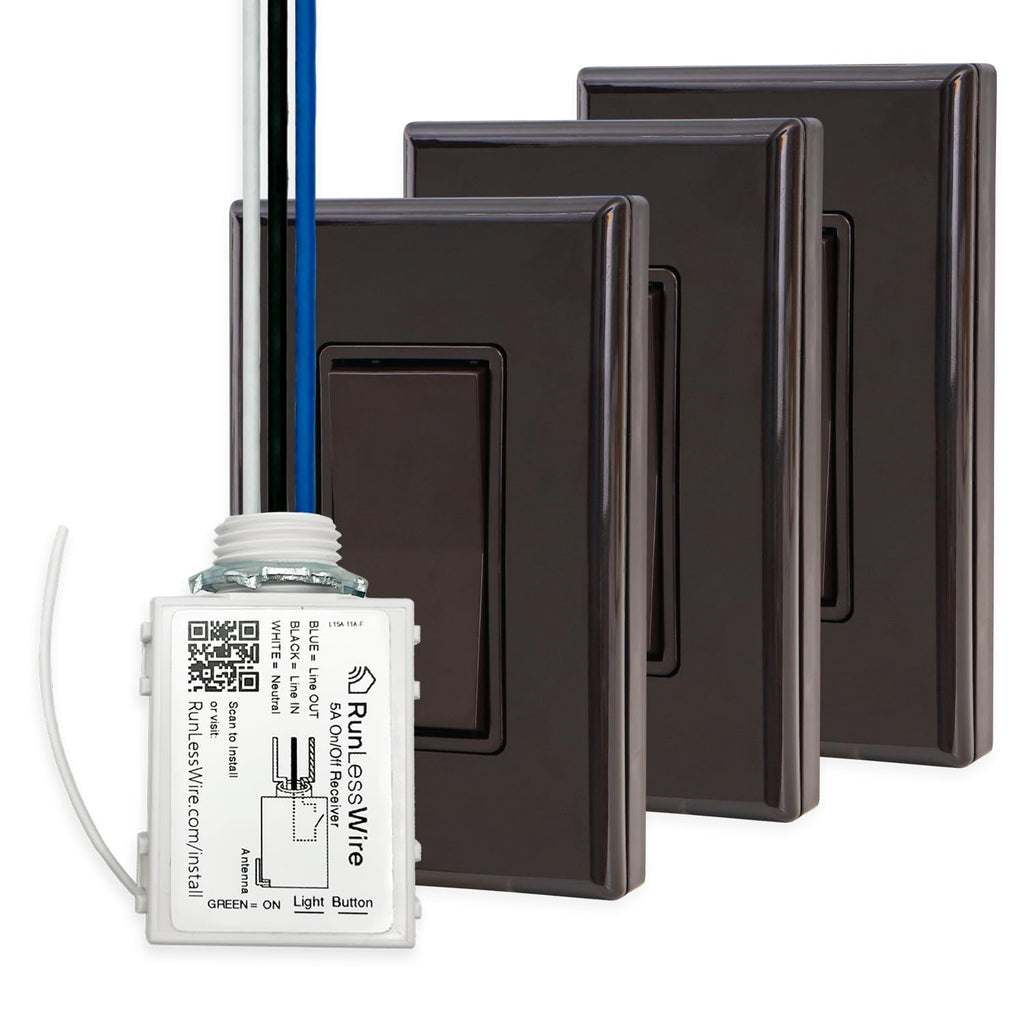 2 Fixture Battery-Free Wireless Light Switch Kit - Light Almond