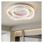 Wavy Square Round Crystal Flush Mount Ceiling Light Glass LED