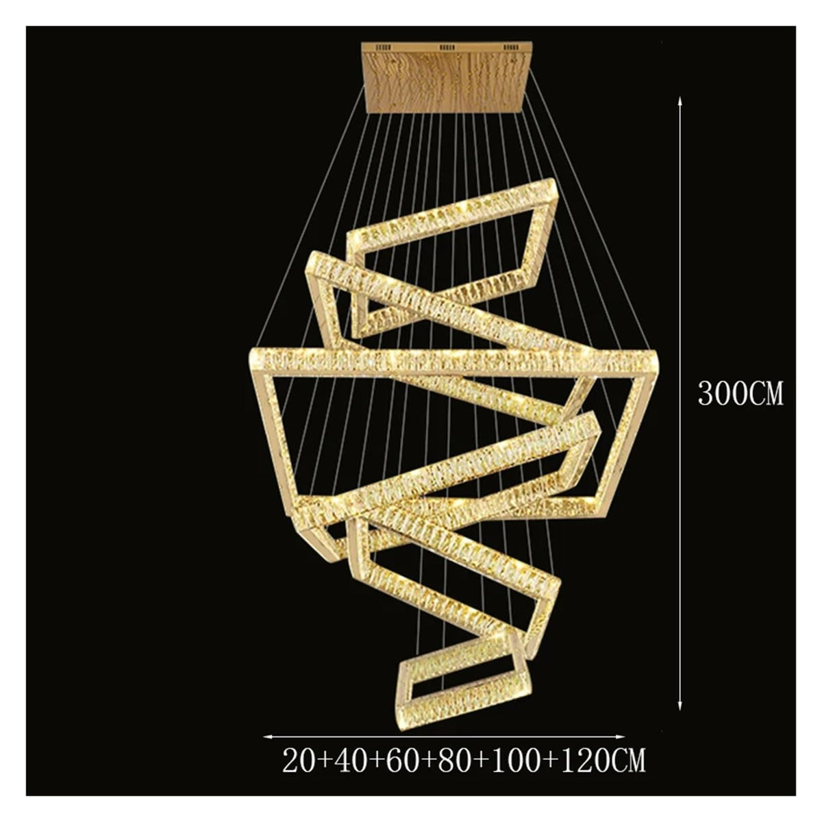 Modern Crystal Stair Chandelier Lights Indoor Lighting Ceiling Lamp Hanging Light Led Chandeliers for Living Room Indoor Lighting