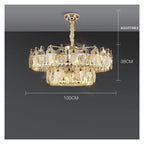 Modern Oval Crystal Chandelier Pendant Light Hanging Ceiling,Sleek