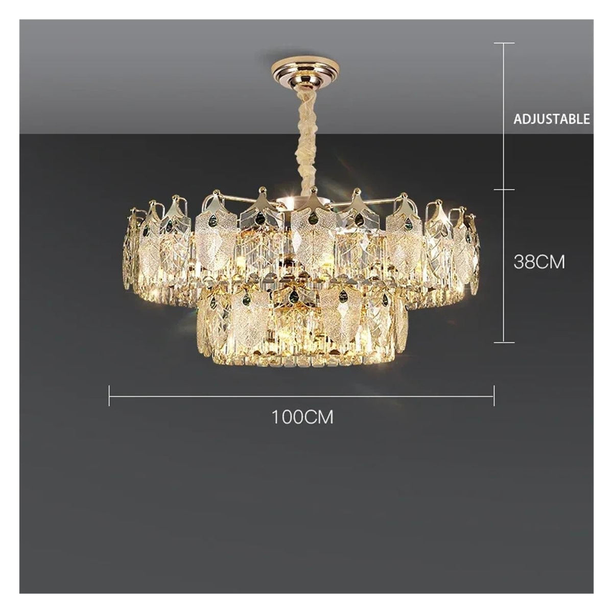 Modern Oval Crystal Chandelier Pendant Light Hanging Ceiling,Sleek