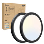 8PACK LED Flush Mount Ceiling Light Fixture, 3000K-4000K-6500K & 150W Equivalent Modern Kitchen Recessed Ceiling Lamp 24W 3200Lm 12Inch Closet Round Surface for Bathroom Laundry Bedroom Hallway