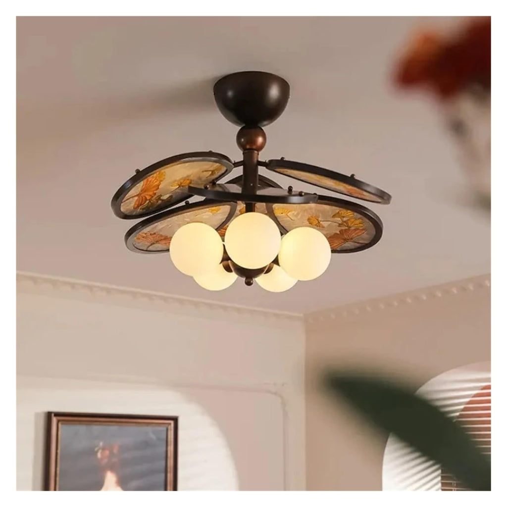 Vintage 5-Light Flush Mount Ceiling Light Retro Black Bronze Ceiling Lamp for Living Room,Practical
