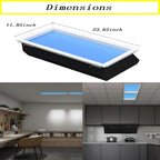 30x60cm Recessed Blue Sky Ceiling Lamp, Smart Adjustable Daylight Simulation Light, Natural Sky Effect for Home Commercial Use Embedded