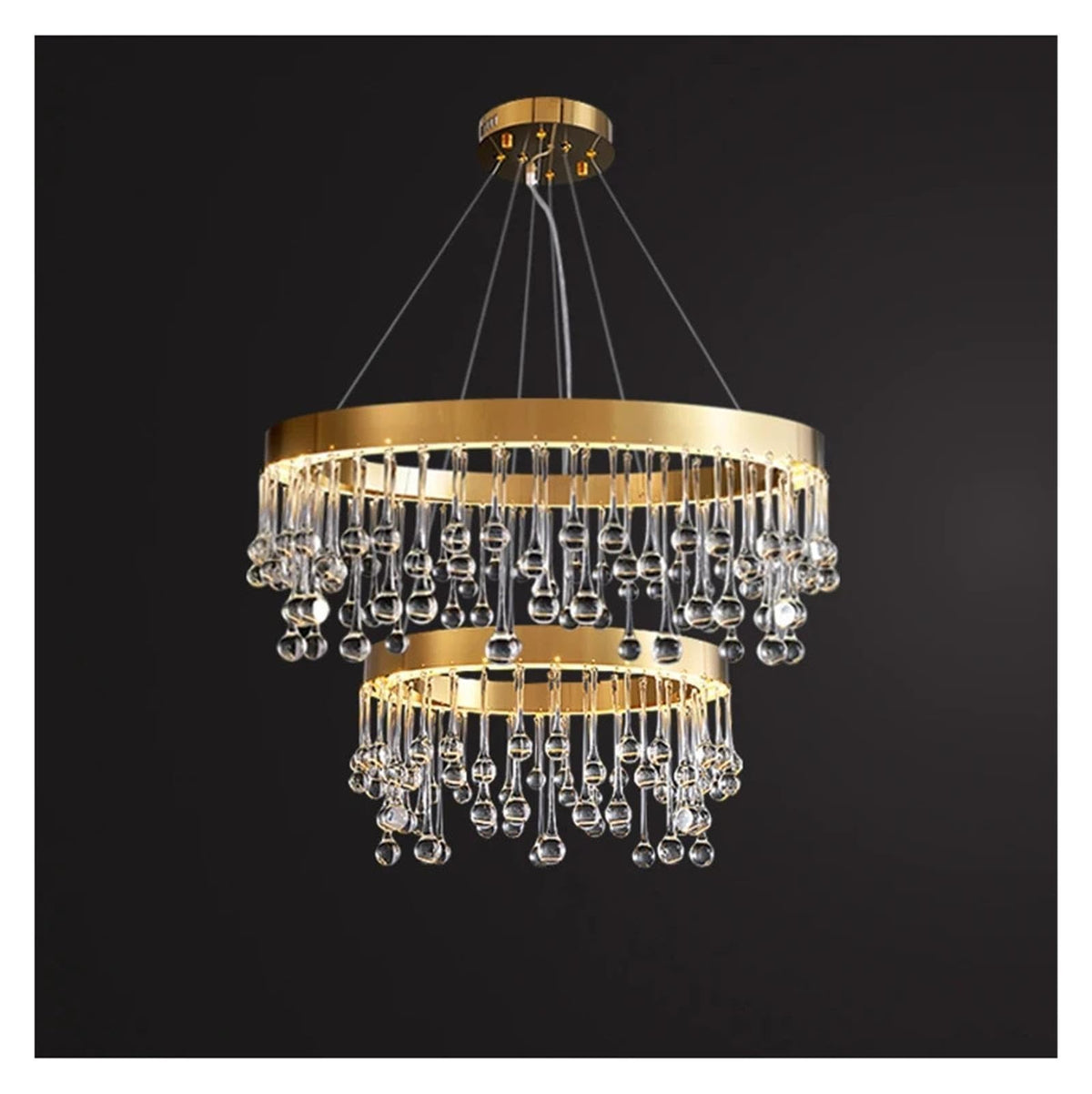 Modern Gold Led Crystal Chandelier Round Ceiling Hanging Light ,modern