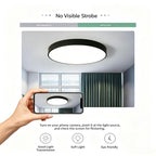 39W Black Round Smart LED Flush Mount Ceiling Light
