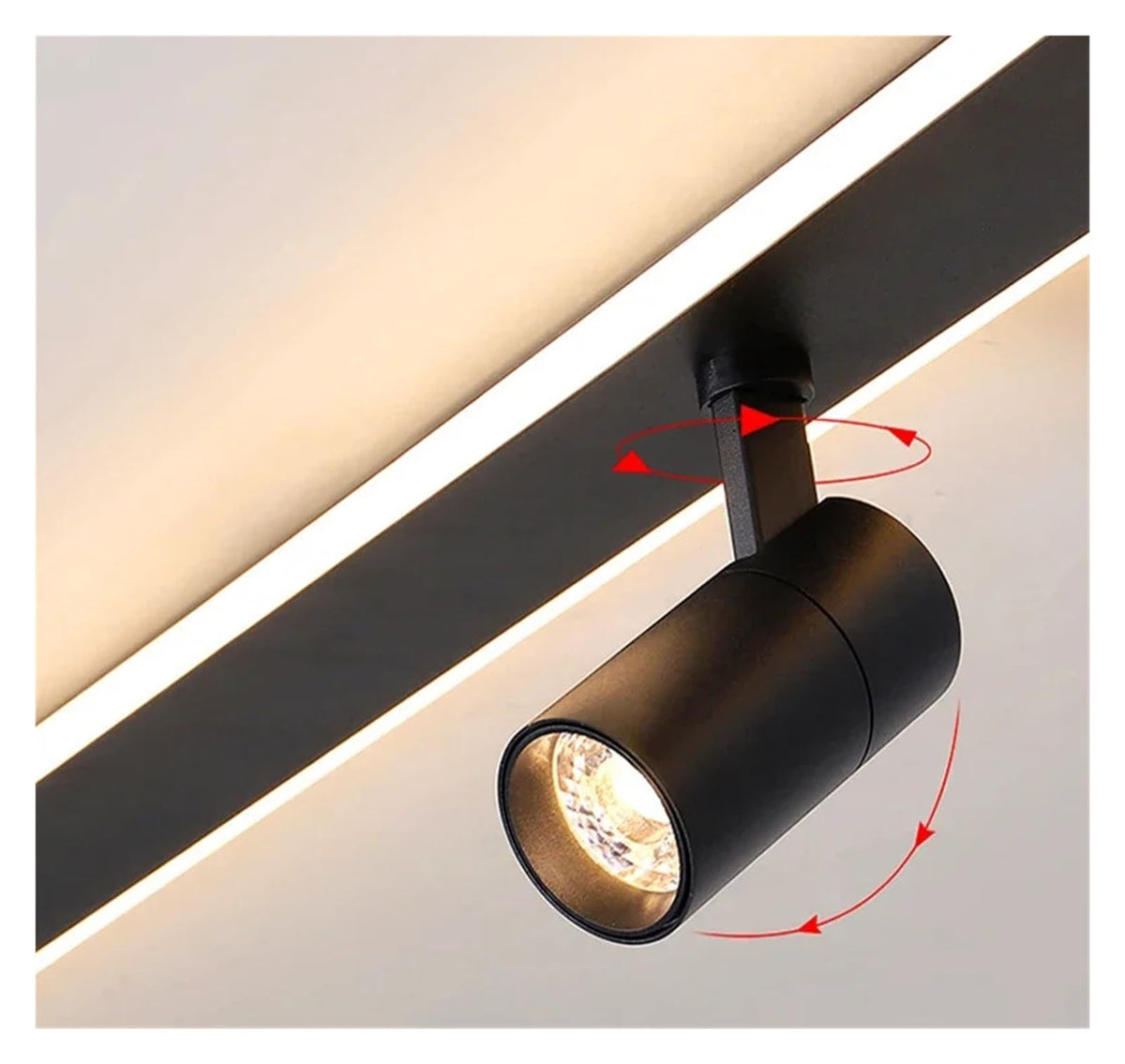 120-200cm Nordic Modern Minimalism Bedroom Spotlight Ceiling Lights Smart Led Lamps for Living Room Indoor Lighting Lamps Balcony Lamps Minimalist Design(Cold White No Remote,Black Length 200cm)