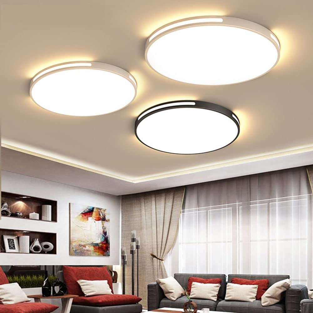 Ultra-Thin LED Ceiling Lamp Nordic Simple Close to Ceiling Light Fixtures Modern Smart Flat Ceiling Lighting Home Creative Personality Round Bedroom Ceiling Lights for Living Room Office