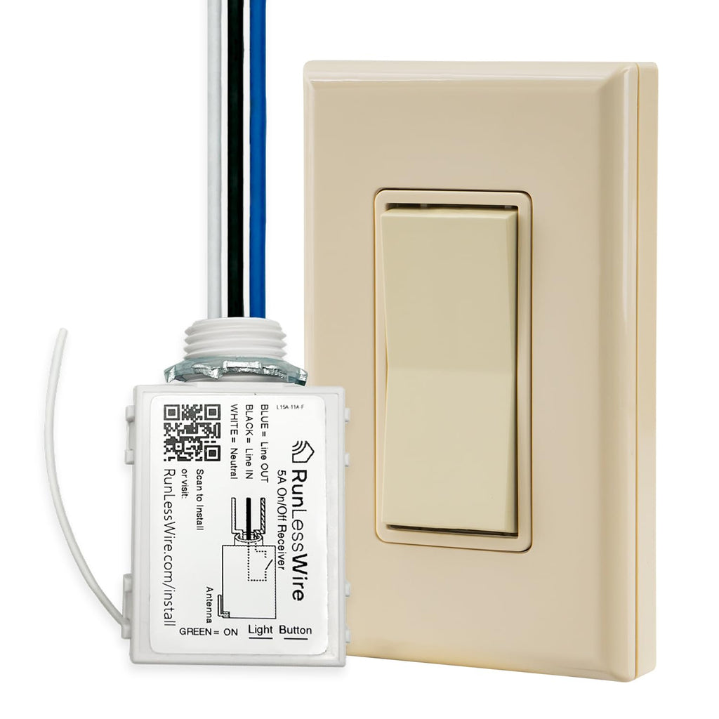 2 Fixture Battery-Free Wireless Light Switch Kit - Light Almond