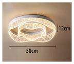 Wavy Square Round Crystal Flush Mount Ceiling Light Glass LED