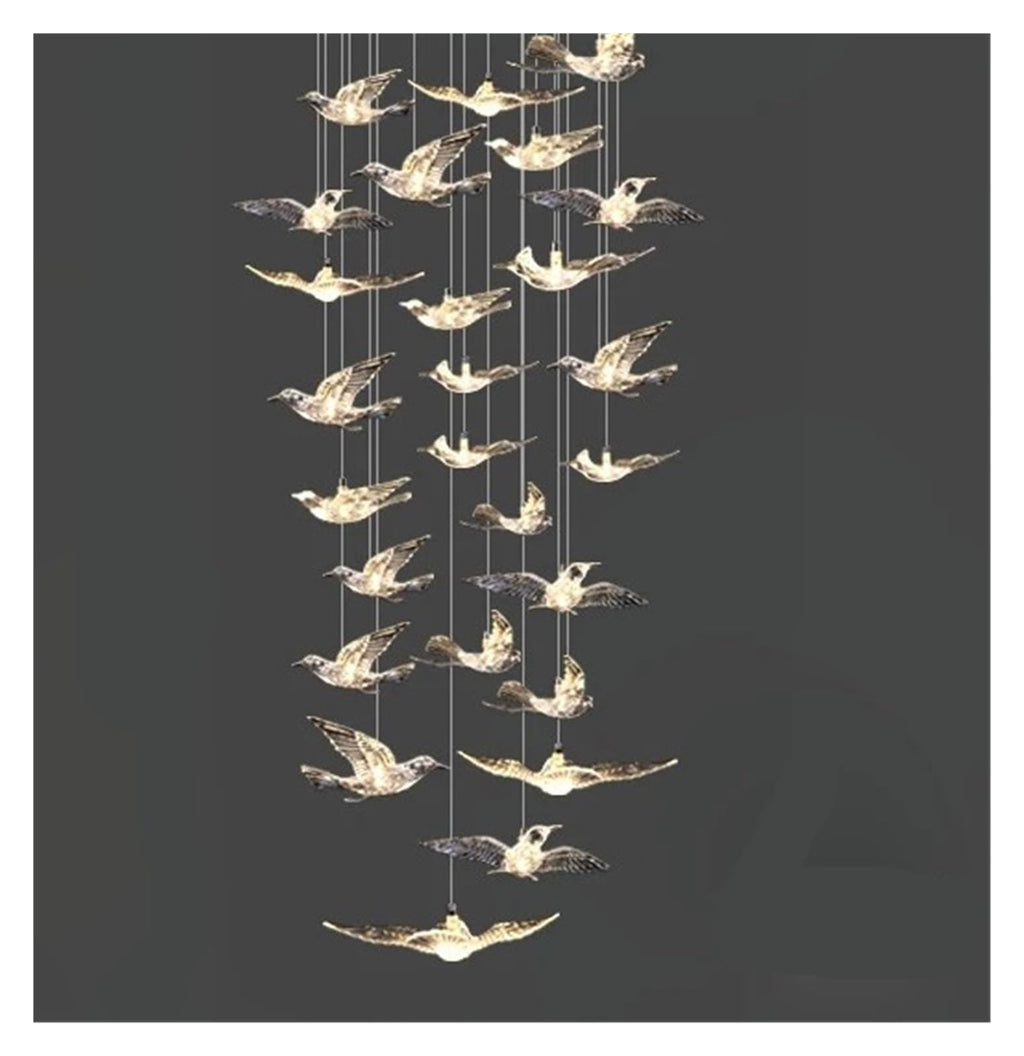Modern Spiral Light Long Chandelier Luxury Living Room Lighting