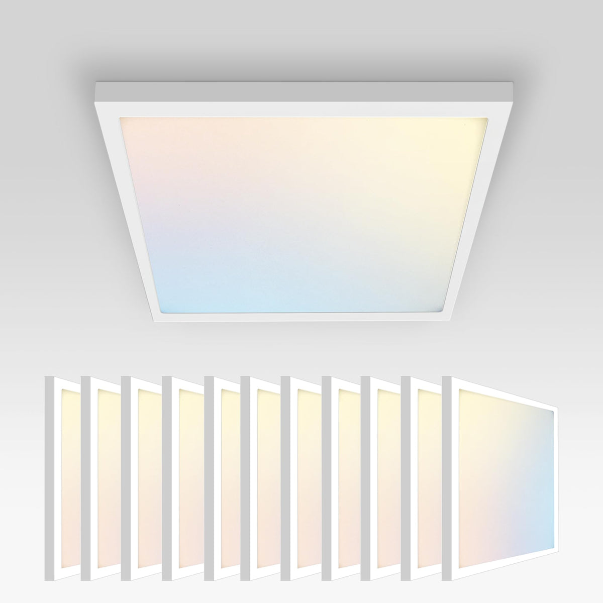 ASD 12" Square LED Flush Mount Ceiling Light 12-Pack | 5CCT | White