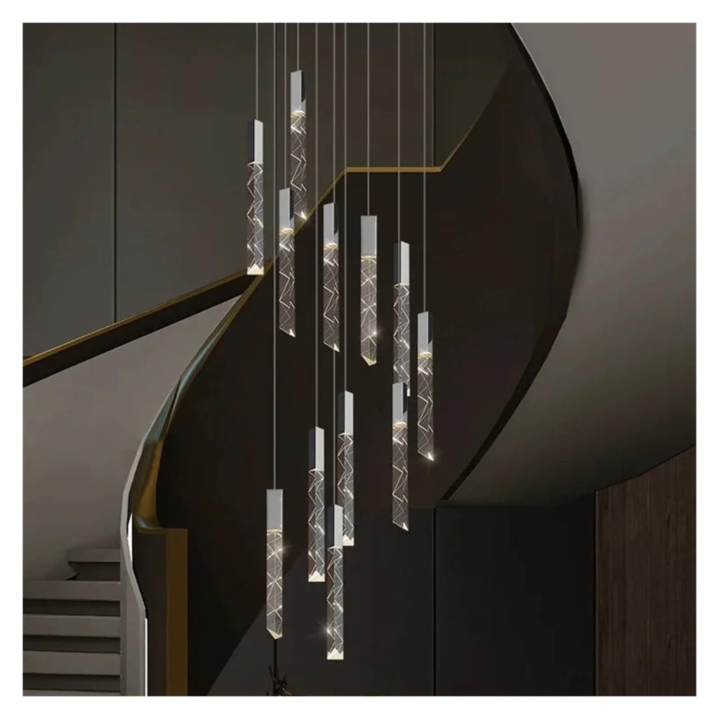 Modern Luxury Linear Crystal Pendant Light Multi-Drop Faceted Crystal Chandelier,Household