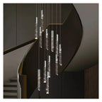 Modern Luxury Linear Crystal Pendant Light Multi-Drop Faceted Crystal Chandelier,Household
