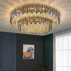 Pendant Lights, Nordic LED Crystal Ceiling Chandeliers Gold Luxury Lighting Dining Living Room Bedroom Island Light Indoor Hanging Lamp(60cm Ceiling)