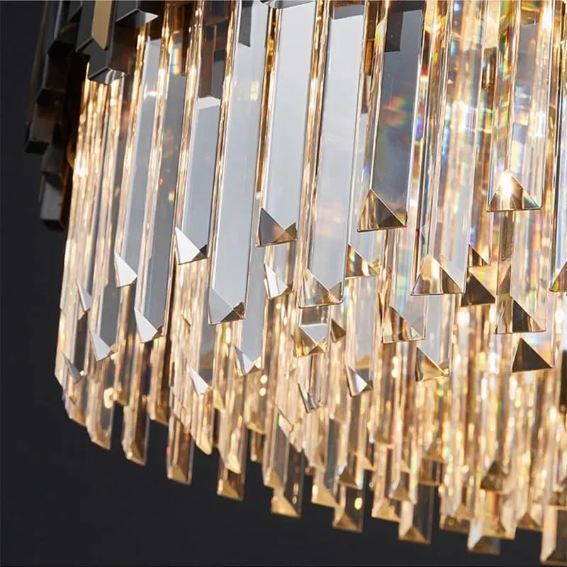 Modern Luxury LED Crystal Chandelier Remote Control Living Room Bedroom Kitchen Nordic Lighting Gloss(Dia100CM)