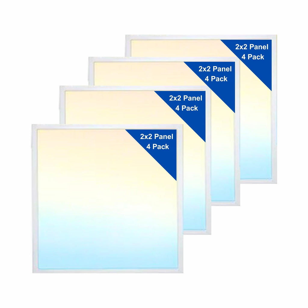 2x4 LED Flat Panel Light – LED Panel Flat Ceiling Light, Dimmable Flicker-Free 2x4 Ceiling Light for Drop Ceilings with Color & Wattage Selectable (Pack of 12)