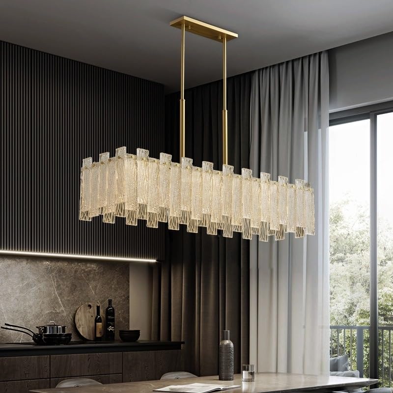 Chandelier, Designer Crystal Chandelier,Luxury Gold Ceiling Lamp for Living Room Dining Hotel All Copper Pendant Light(L1250mm,Cold White)