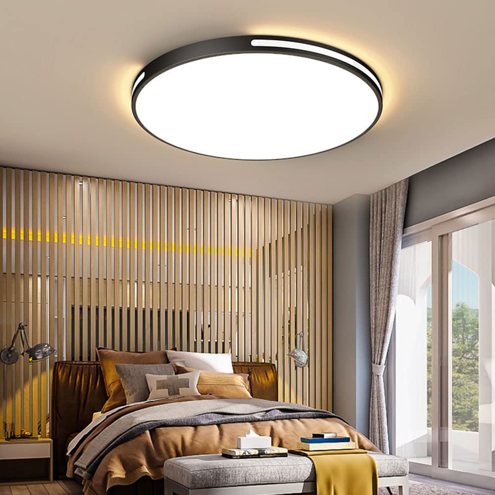 Ultra-Thin LED Ceiling Lamp Nordic Simple Close to Ceiling Light Fixtures Modern Smart Flat Ceiling Lighting Home Creative Personality Round Bedroom Ceiling Lights for Living Room Office