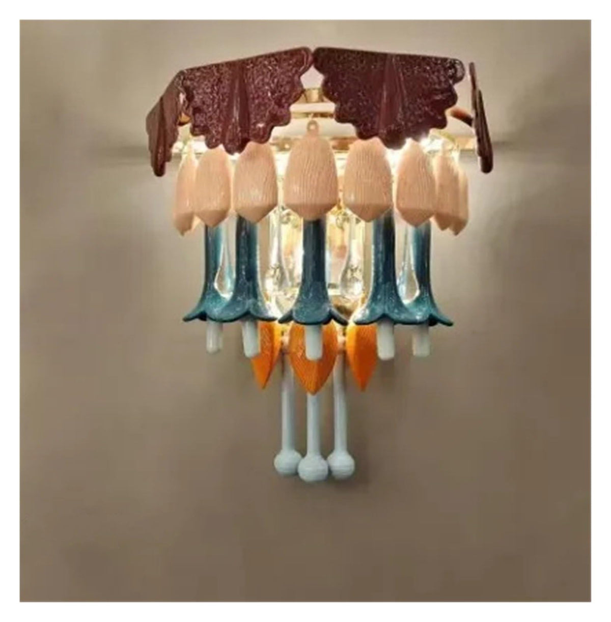 Oval Ceramic Chandelier, Vintage Art(Changeable D70cm Chandelier)