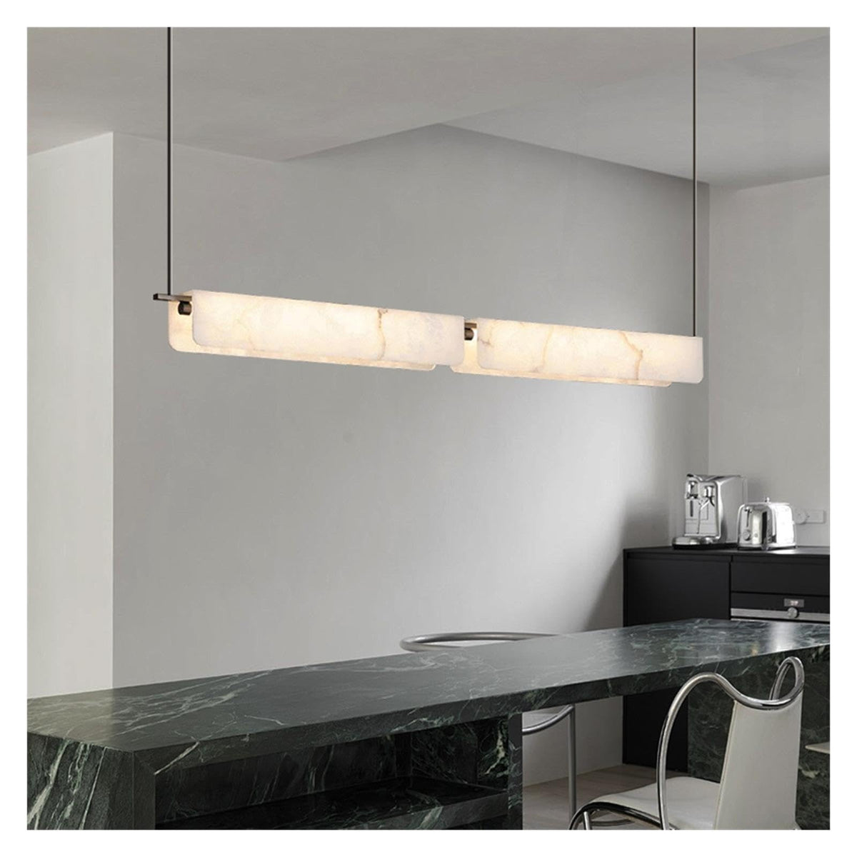 Spanish Marble Ceiling Pendant Light Long Alabaster Chandelier ,Space
