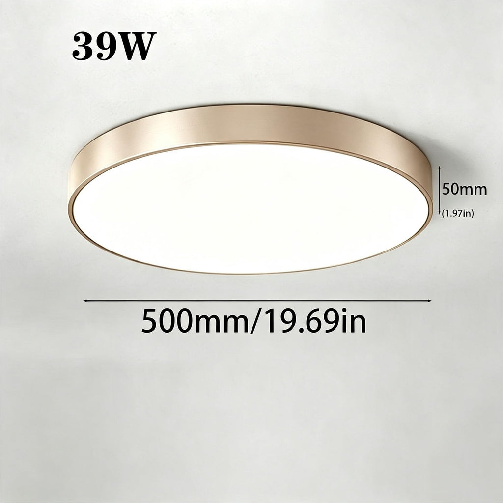 39W Ultra‑Thin Round Smart LED Ceiling Light Gold