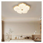 Wooden Color Cream Ceiling Lamp Bedroom LED Chandelier Lighting Stylish