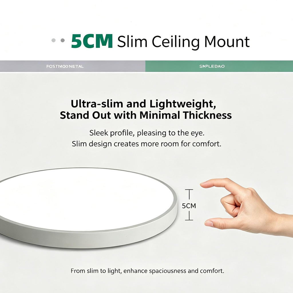 39W Smart LED Flush Mount Round Ceiling Light White