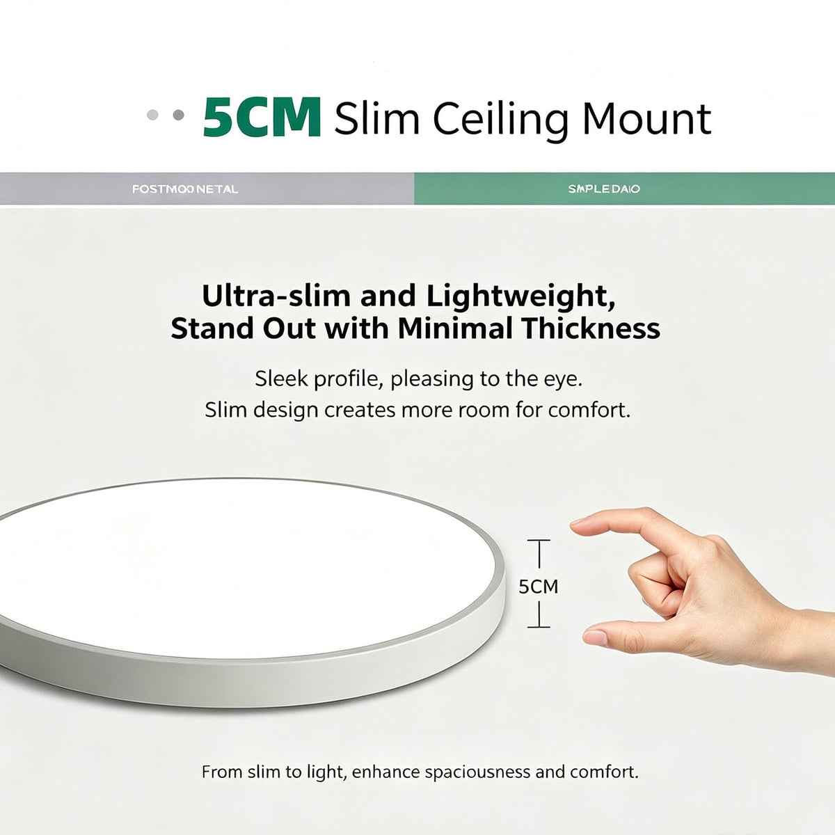 39W Smart LED Flush Mount Round Ceiling Light White