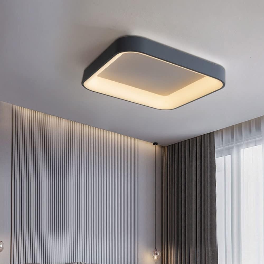 15.8" Dimmable LED Flush Mount Ceiling Light with Remote, 3000K-6000K for Bedroom Living Room(Natural Grey,23.6in)