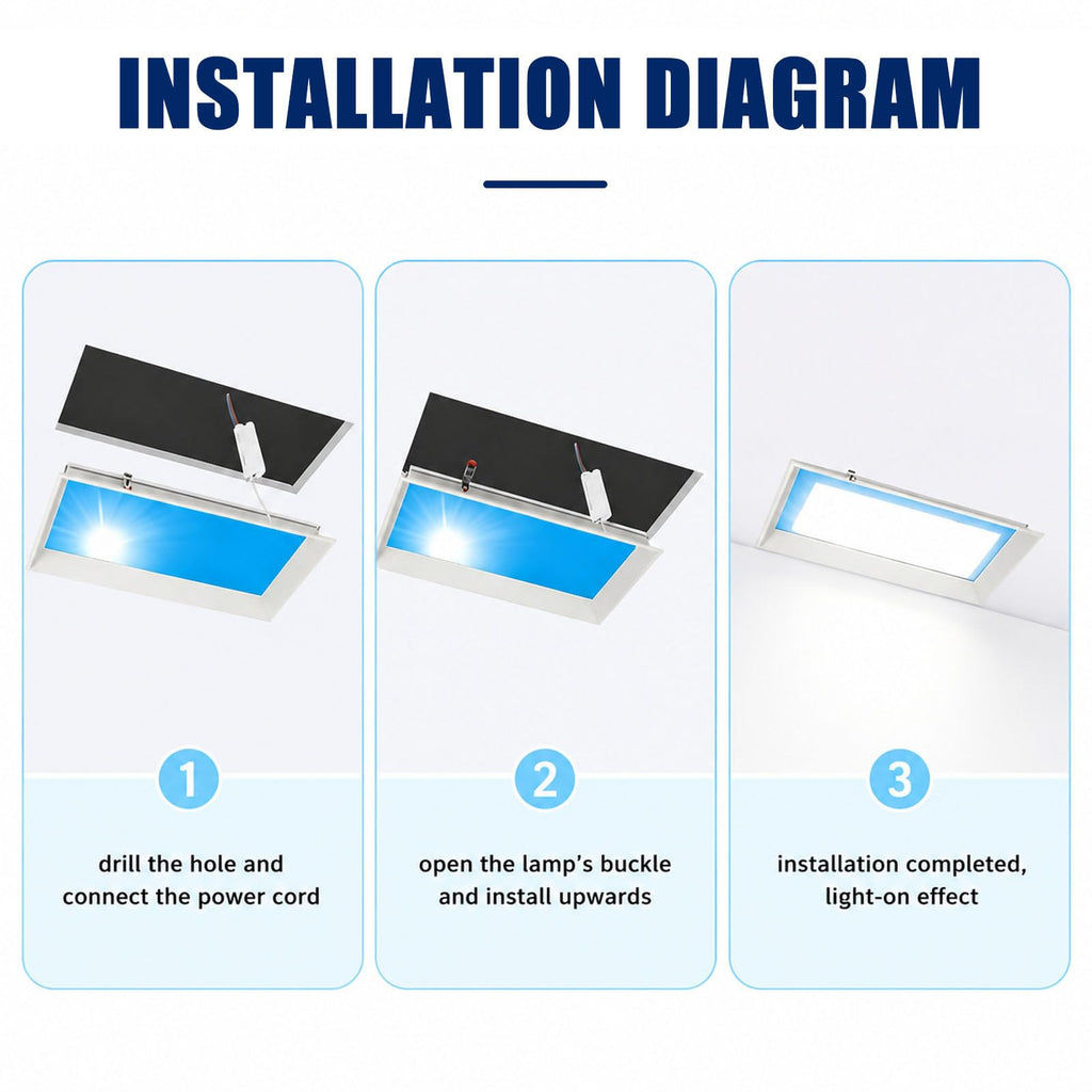 Artificial Skylight Ceiling Lamp with Remote PlasterboardCeiling-30x60