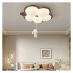 Wooden Color Cream Ceiling Lamp Bedroom LED Chandelier Lighting Stylish