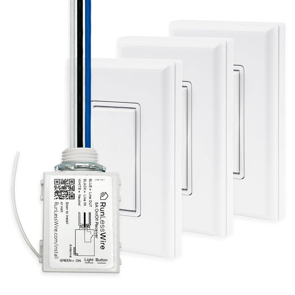 2 Fixture Battery-Free Wireless Light Switch Kit - Light Almond