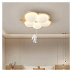Wooden Color Cream Ceiling Lamp Bedroom LED Chandelier Lighting Stylish