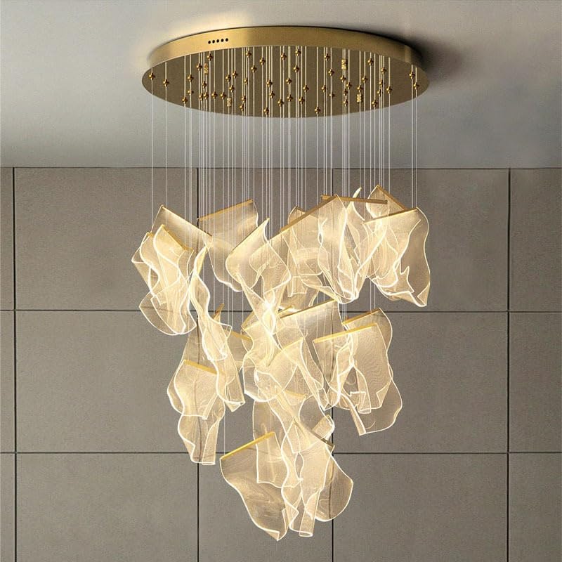 Modern Led Chandelier for Dining Room Chandeliers for Living Pendant Lights for Restaurant Hanging Ceiling Lamps(Warm Light)