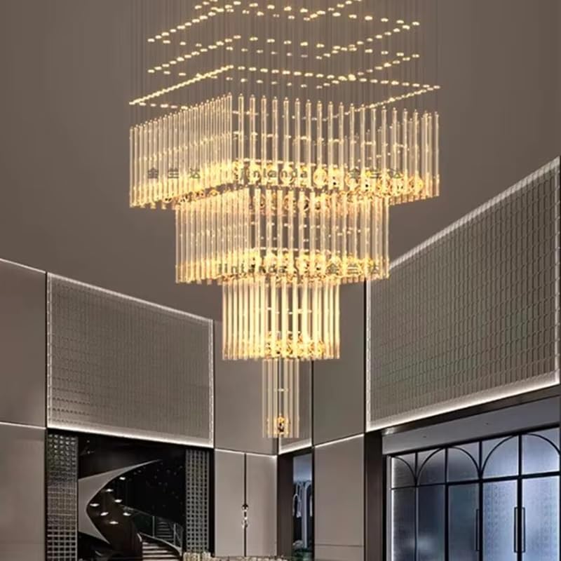 Modern Home Decoration Lamps for Living Room Smart Crystal Pendant Lights Dining Indoor Lighting, Chandeliers(3 Color Light,D 90cm)